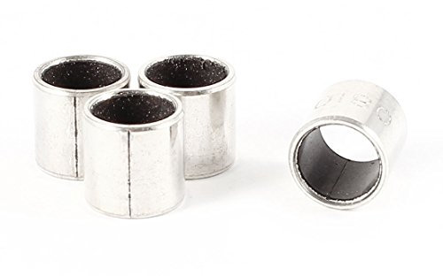 sourcing map 4 Stück 10mm x 10mm x 8mm Silber Ton Selbstschmierende Metall Gleitlager Hülse de