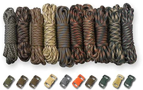 Paracord Planet 550lb Type III Paracord Combo Crafting Kits with Buckles Camo Man