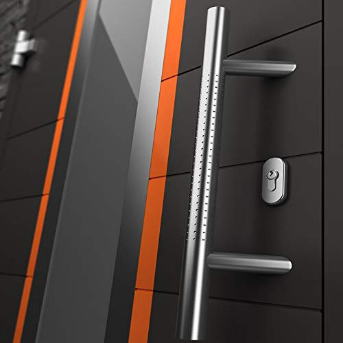 Technik Team Griffstangenpaar Stoßgriff Haustürgriff - echt Edelstahl - gepunktet - Diverse Lochabstände (300 mm)