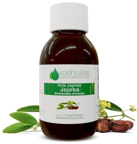 VOSHUILES - Huile Végétale de Jojoba Neutre pour Massages - Produit de Soin Corporel - 100ml - Hydratation et Soin Naturel pour Peau et Cheveux - Qualité Premium