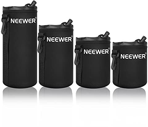 Neewer Objektivtasche 4er-Stück, Objektivtasche mit dickem Neopren-Schutz für DSLR-Kameraobjektive (Passend für Canon, Nikon, Sony, Olympus, Panasonic) Beinhaltet: Klein, Mittel, Groß, XL-Größe