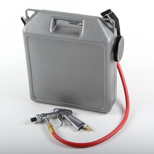 ATE Pro. Tools - 2.5 Gallon Air Powered Portable Sandblaster Kit, 30 lb Capacity, Adjustable Strap, Heavy Duty Blast Gun, 5ft. Rubber Hose, Handles Glass Beads, Sand, and Aluminum Oxide.