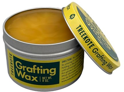 Treekote 8 OZ Grafting Wax Tin - Weather Resistant Wax for Grafting Roses, Fruit Tree and Bonzai - Optimal Plant Healing & Protection for Successful Tree Grafting - MADE IN THE USA