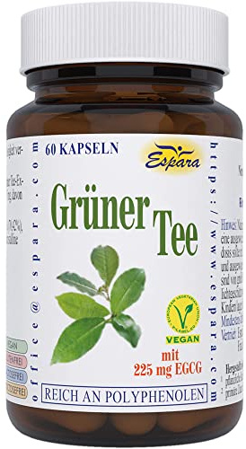 Espara Grüner Tee Kapseln mit 225 mg EGCG, 60 St. Kapseln