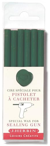 Jacques Herbin 11037JT - Packung mit 7 großen Tintenpatronen, internationale Größe 1,35ml, ideal für Füllfederhalter und Tintenroller, Grün, 1 Pack