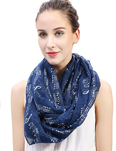 Lina & Lily foulard tube imprimé notes de musique (Bleu)