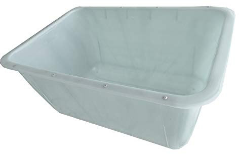 UvV-FMK 2te Wahl 200 Liter weiße (mit Farbfehlern) Mörtelwannen ohne Kranösen (verzinkter Stahlschiene als Verstärkung der Langen Seite) Fehlfarben, Farbabweichungen (Weiß)