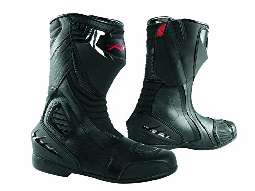 Bottes Motard Moto Cuir Piste Touring Homme Sport Chaussures Noir 44