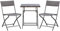 Outsunny Ensemble bistrot de Jardin Ensemble Meubles de Jardin Design Table carré et chaises Pliables résine tressée 4 Fils métal Noir