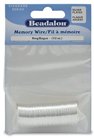 Beadalon Carbon Steel Memory Wire - .5 oz, Approx. 99 coils, Silver Plated