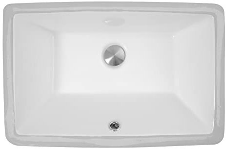 Nantucket fregaderos um-19 X 11-w 19 pulgadas por 11 pulgadas montaje bajo encimera lavabo de cerámica rectangular fregadero, color blanco