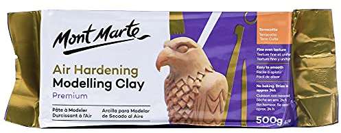 Mont Marte Modelling Clay Terracotta – 500g – Fine Even Texture – Easy to Smooth – Air Dry Clay for Pottery, Modelling and Handicrafts