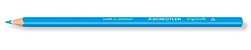 STAEDTLER 157-30 ergo soft Farbstift, ergonomische Dreikantform, rutschfeste Soft-Oberfläche, 12 Stück im Kartonetui, lichtblau