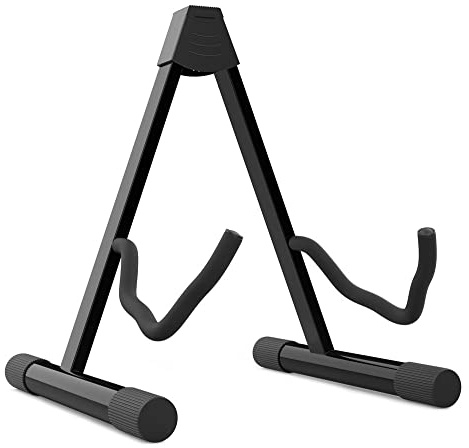 Audibax SG-04 - Supporto per Chitarra Acustica ed Elettrica - Supporto da Terra per Chitarra Elettrica e Acustica - Struttura Robusta e Stabile - Accessorio Pieghevole per Chitarra - Facile trasporte