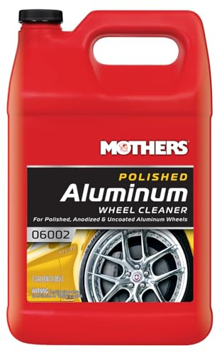 Mothers Polished Aluminum Wheel Cleaner, 1 gal. — Safely Cleans Uncoated Polished Aluminum & Anodized Wheels, Removes Brake Dust, Grease, Dirt & Grime, with Easy Spray-On, Hose-Off Formula (06002)