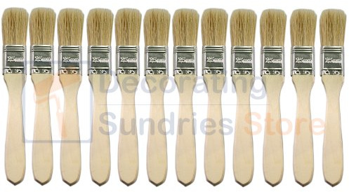 12 x One Inch Paint Brushes 1 | 25mm Disposable Economy Paint Brush Pack | Laminating Brushes