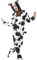Smiffys Disfraz de vaca, Negro y blanco, con traje entero con capucha Halloween