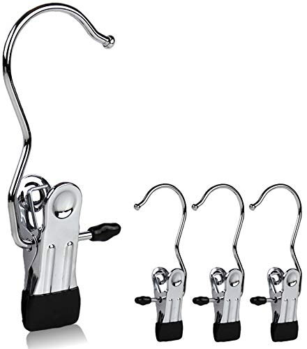 The Hanger Store 20 Single Clip Metal Coat Hangers for Scarf, Belt, Gloves, Shoes, Garments, Clothes