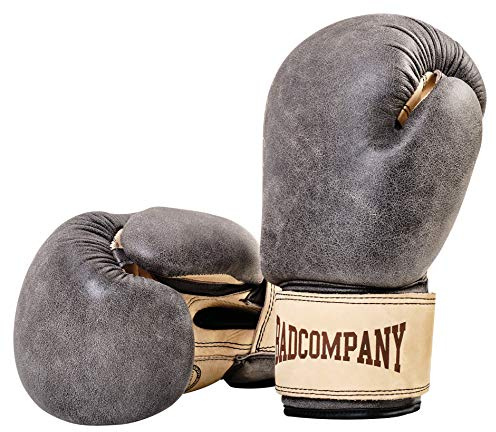 Bad Company Retro Rindsleder Boxhandschuhe mit Belüftungssystem I Boxtraining, Sparring und Wettkampf-Boxen I Gewichtsklassen 10 oz - 16 oz I 10 oz