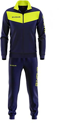 Givova Herren Visa Trainingsanzug, Mehrfarbig (blau/gelb fluo), 3XL