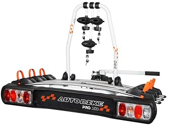 AUTOBIKE portabicicletas Pro Z3 para 3 Bicicletas, Enganche a Bola de Remolque Mediante Palanca con Cierre de Seguridad, chasis de Acero y Aluminio, 15kg por Carril, Apto Todo Tipo de Bicicletas