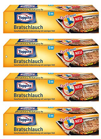 Toppits Bratenschlauch (31cm x 3m), 4er Pack (4 x 3 Meter)