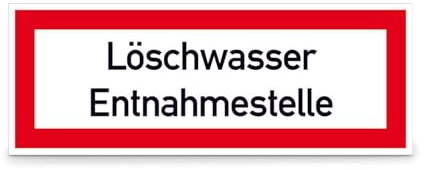 Betriebsausstattung24 Hinweisschild Löschwasser Entnahmestelle - Aluminium, geprägt - 42,0 x 14,8 cm - DIN 4066 (D1) - Feuerwehr