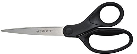 Westcott 16451 8-Inch KleenEarth Recycled Scissors For Office and Home, Black