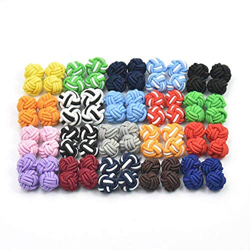 50 Pairs New Silk Knot Cufflinks Cuff Links Blank Pad MIx color