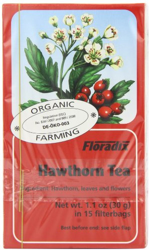 Floradix Organic Hawthorn Herbal Tea 15 Bags (Pack of 6, Total 90 Teabags)