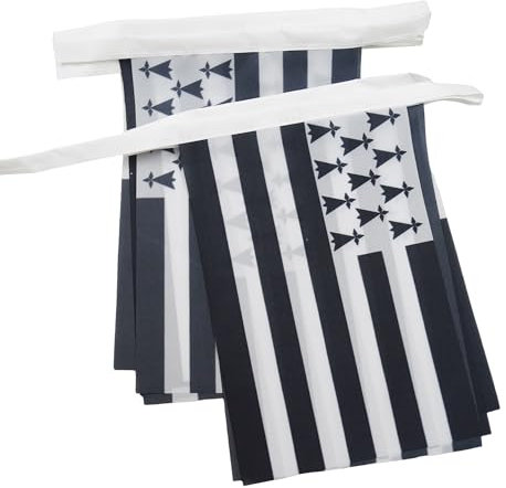 AZ FLAG - Guirlande Drapeau Bretagne - 6 Mètres Avec 20 Fanions Breton - France De 21x14 cm - Petits Drapeaux 100% Polyester - 60g