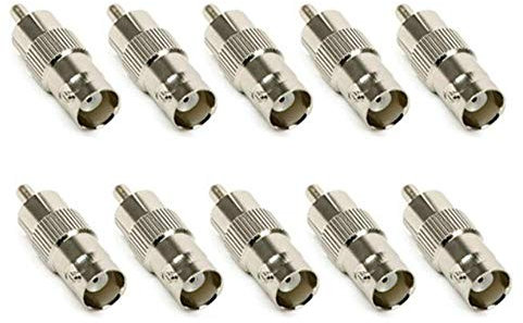 BW 10 x BNC Female to RCA Phono Male Plug Adapter - CCTV to Composite Video
