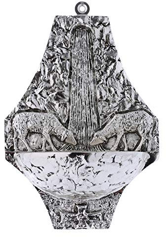 Holyart Acquasantiera in Ottone Fuso Argentato