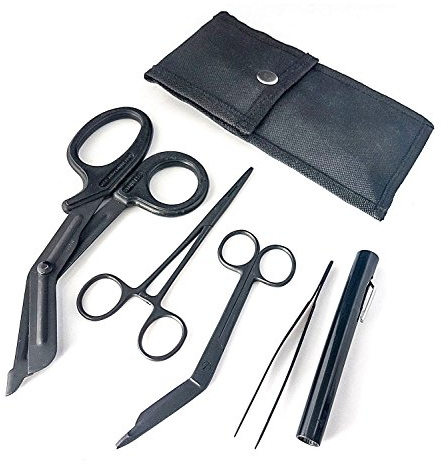 SURGICAL ONLINE Trauma Shears Combo Pack with Holster -Tactical All Black - Paramedic, EMT, EMS, Ambulance