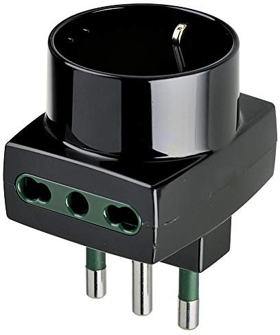 Vimar RI.00323N Adattatore multispina, 1 presa S17, 2 prese P17/11, 1 presa P30 Shuko, nero