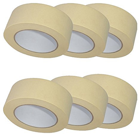 6X TAHA Quality Masking Tape 50mm X 50m Indoor/Outdoor General Purpose Decorating