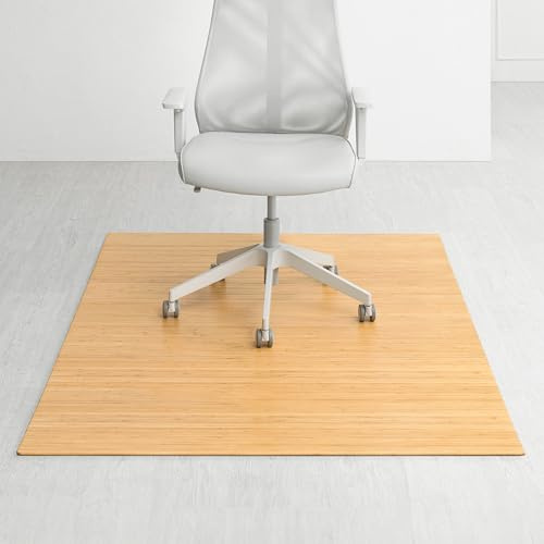 Anji Mountain Office Chairmat Thickest & Sturdy Bamboo Chairmats Highly Premium Quality Anti-Slip Heavy Duty For Multi-Purpose Hardwood Floor Office & Home Floor Protector Office Chair mat-5mm Thick