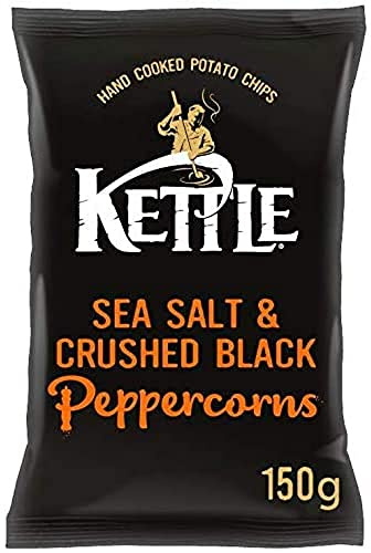 Kettle Chips Chips/Crisps Potato Pepper & Salt Sea Salt & Black Pepper Plastic Bag 1'S 150g X1