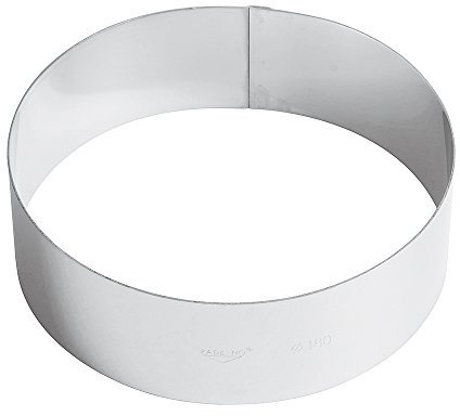 Paderno 47534-18 Anello per Torte, Adatto per Congelamento e Forno, in Acciaio Inox, Lavabili in Lavastoviglie, Diametro 18 cm