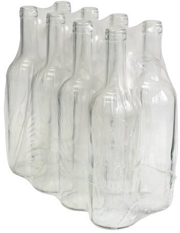 8 x 0.75ml BOTTLE GLASS BORDEAUX FOR HOMEBREW WINE MAKING - WHITE GLASS