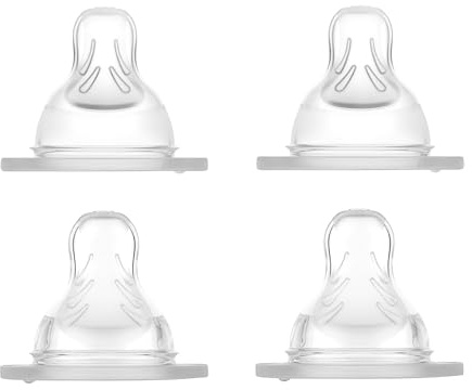 MAM suger storlek 2 + 3 i 4-pack, flasksugare (flödeshastighet medel och snabb), mjuk sugmaskin som passar alla MAM-flaskor/tränare, från 4 + månader