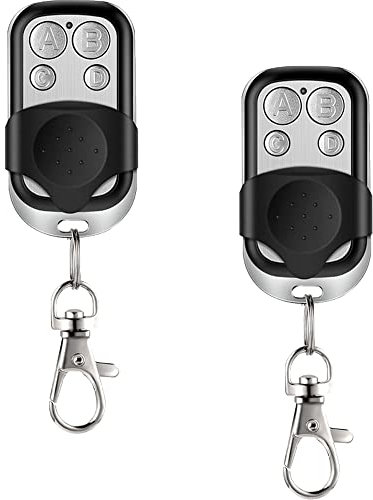 hd-line 2X tel Garage Lot de 2 Télécommandes pour Porte de Garage/Portail Alarme 433 MHz Argent