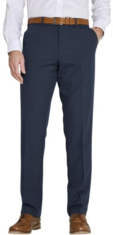 Farah Men's Hidden Stretch Waistband Flex Trousers | Stylish Comfort, Flexible Tailored Pants, Discreet Elastication