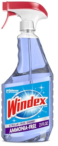 Windex Glass and Window Cleaner Spray Bottle, Ammonia Free, Bottle Made from 100% Recovered Coastal Plastic, Surface Cleaning Spray, Crystal Rain Scent, 23 Fl Oz
