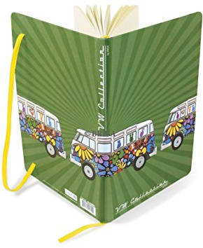 BRISA VW Collection Carnet de notes de Volkswagen, ligné avec couverture rigide au format A5 (Love Bus/Vert)