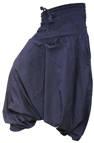 Shopoholic Fashion - Pantalones de mujer sencillos estilo hippy harén Aladdin, M