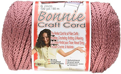 Pepperell BB6-100-015 Bonnie Macrame Craft Cord, 6mm 100-Yard, Rose
