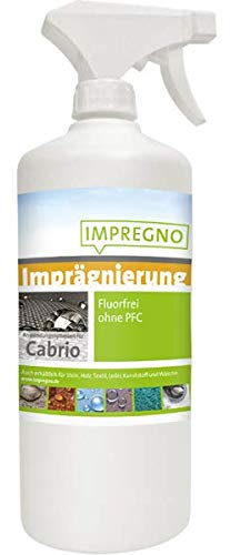 IMPREGNO Imprägnierung, fluorfrei, vegan, Cabrio 1,0 Liter inkl. Zerstäuber Imprägniermittel, Versiegelung, Schutz, Cabrio, Verdecke