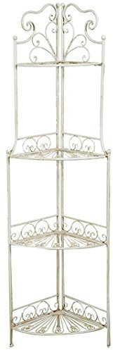 Biscottini Etagere Wrought Iron Balcony 155x32x46 cm | Outdoor and Indoor Plant Shelf