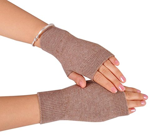 Novawo Wool Blend Fingerless Gloves Soft Arm Warmers Flexible Typing Gloves